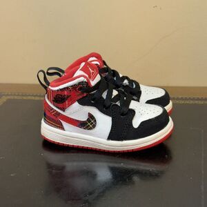 Nike Air Jordan 1 Mid Bad Santa Black Red White 640735-607 Td Toddler Size 5C